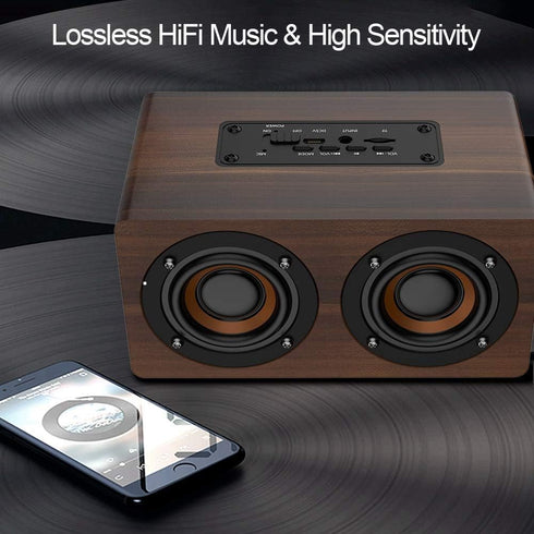 Yoidesu Bluetooth Speakers,Home Party Wireless Speaker,Portable Bluetooth Speaker with Radio FM,Home Audio Bluetooth Speakers (Brown)