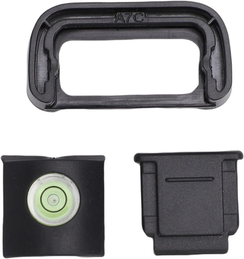 A7C GOWENIC Camera Eyecup Viewfinder Eyepiece, Soft Silicone Eye Cup with Hot Shoe Cover Protector and Bubble Spirit