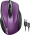TECKNET Rechargeable Wireless Mouse, USB-A Silent Mouse, 6 Adjustable DPI, Ergonomic Cordless Mouse for Laptop, Purple