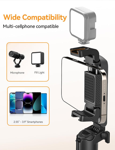 Takerers 4-in-1 Tripod360 Portable Selfie Stick Tripod with RemotePocket Size Extendable Cell Phone Rotation Mini
