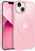 BENTOBEN Translucent Matte iPhone 13/14 Case, Slim Shockproof, Magsafe Compatible, Tender Pink, Protective Cover for