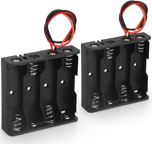 VWEICYY 2PACK 4 AA Battery Holder housing with Leads,2PCS 4 x 1.5V AA