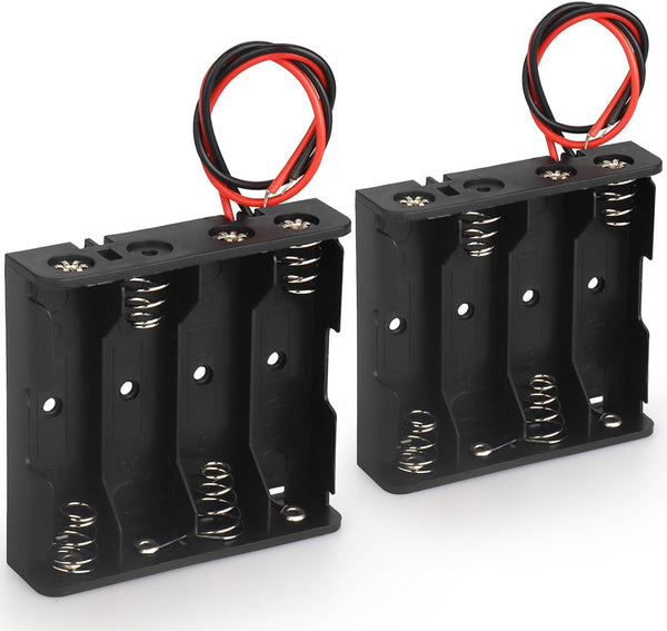 VWEICYY 2PACK 4 AA Battery Holder housing with Leads,2PCS 4 x 1.5V AA