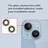 2pcs/Set Rear Back Camera Lens Covers Replacement for iPhone 14/14 Plus with Pre-Installed Adhesive + Repair Tool Kit