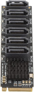 M.2 to SATA3.0 Adapter Card, M.2 M EKY PCIE3.0 to SATA, ASM1166 6Gbps 6 Port Expansion Interface Card