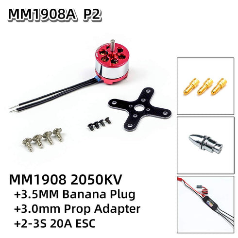 (C20 2050KV Motor+20A ESC+3.0mm AEO RC Brushless Motor Combo Adapter)