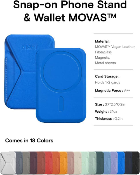 MOFT Magnetic Wallet Stand - Compatible with iPhone 16/15/14/13/12 Series, Sapphire