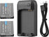 Andoer NP-6L Battery Charger with LED Indicator Light + 2 x NP-6L 3.7V 700mAh Batteries with USB Charging Cable