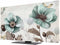 Singingin Teal Broccoli TV Dust Cover 85 Inch, Rustic Farmhouse Flower Leaf Victorian