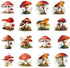 Mekycro Pack 50 Set Mushroom Stickers PCS, Botanical Aesthetic PET Waterproof Die-Cut Forest Mushroom Sticker for Water