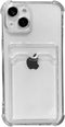 Tuokiou iPhone 15 Plus Case, Clear Protective Card Slot Case, Slim Fit Drop Resistant Soft TPU Wallet Case