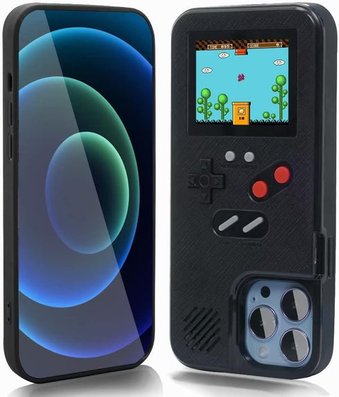 WeLohas Gameboy Case for iPhone 11, Handheld Retro 168 Classic Games, Anti-Scratch Shockproof Phone Cover, Black