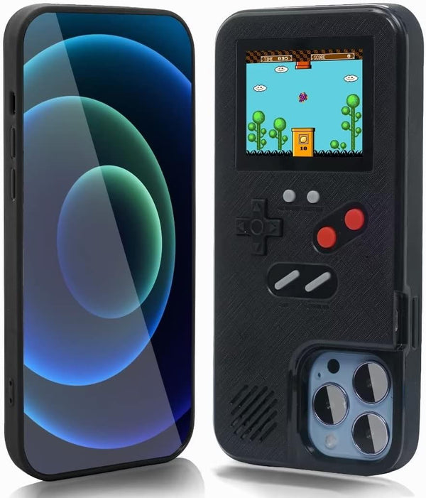 WeLohas Gameboy Case for iPhone X/XS, Retro Handheld 168 Classic Games, Anti-Scratch Shockproof Cover (Black)