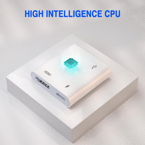HDMI Adapter for iPhone to Projector, Plug & Play 1080P HD HDMI Digital AV Adapter, Sync Screen HDMI Connector Cable