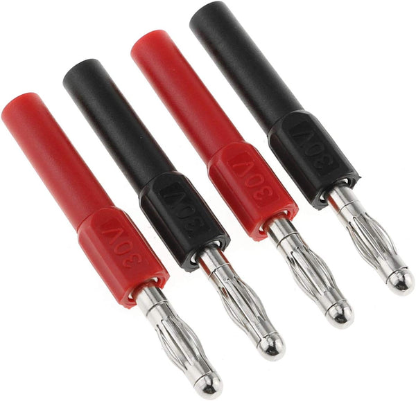 DGZZI 4mm Male to Female Banana Jack Adapter Coupler Connector, 4PCS, 30VAC/60VDC, 10A, Copper, Black and Red