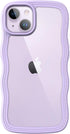 JETech iPhone 14 Plus Case 6.7-Inch, Clear Hard PC Back, Shockproof Wave Frame for Women & Girls (Purple)