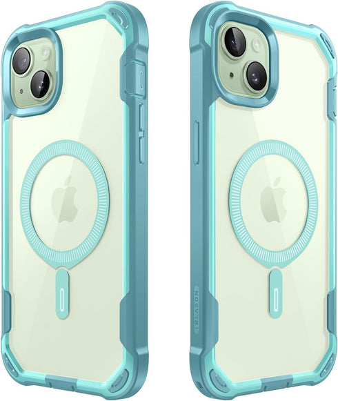 i-Blason Ares Case for iPhone 15/14/13 (6.1'') - Rugged Clear Bumper, Built-in Screen Protector, MagSafe Compatible