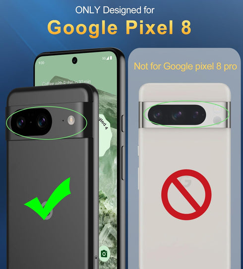 Design for Google Pixel 8 Case Waterproof, Dustproof Full Protection Case with Screen Protection Phone Case Cover for Google Pixel 8 (Black)