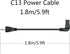 Maixbomr 3 5.9ft/1.8m,Down 10A 250V 18AWG 5-15P C13 C13 Prong AC Power Cord Angle to Power Cable,for PC