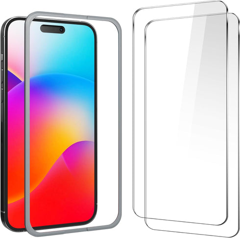 Compatible iPhone 15 Pro Screen Protector 6.1 inch, Anti Blue Light HD Tempered Glass, Easy Installation, 2 Pack