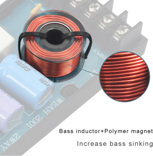 WEAH-2001 2 Way Crossover for Speaker - 2pcs Speaker Frequency Divider for Car Audio Speakers, Crossover Filter