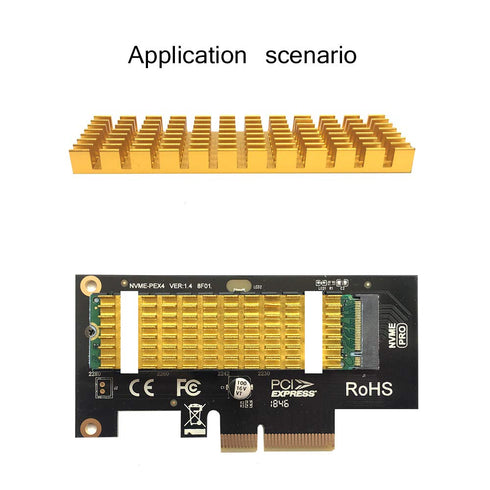 2 pcs M.2 NVMe SSD 2280 Heatsinks Gold