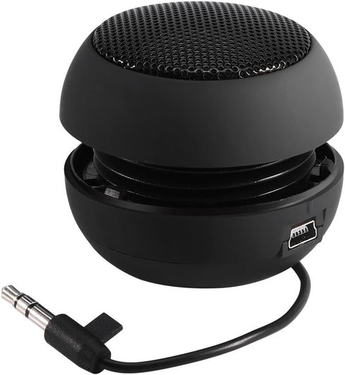Portable Mini Speaker with 3.5mm Aux Jack, Loud Bass Speaker for Smartphone, Retractable Mobile Line-in Speaker for