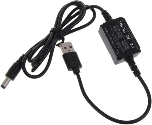 Bottone DC5.5x2.1mm 5V 12V, 3A, USB to Power Regulator Charging Cable, to Indoor Use, Compatible with Laptop, Power