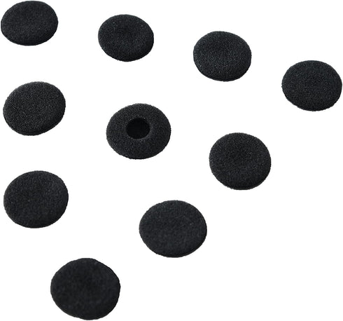 Black Soft Foam Earbud Earpad Replacement Sponge Covers for Walkie Talkie Earpiece & Stereo Headsets, 10Pcs