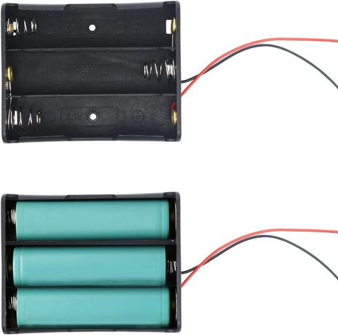 18650 Battery Holder - 6 Pcs 3 18650 Black Battery Box with Wires for DIY Electronic Circuit Projects