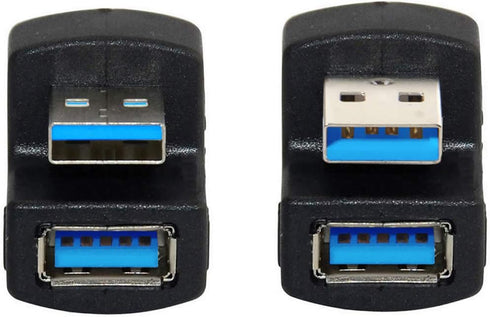 xiwai Up & Down Angled USB 3.0 Adapter, A Male to Female Extension 180 Degree, 5Gbps