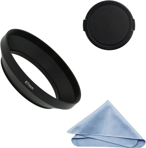 SIOTI 67mm Lens Hood, Oxidation Matte Anti Reflective Treatment, Aluminum Alloy, with