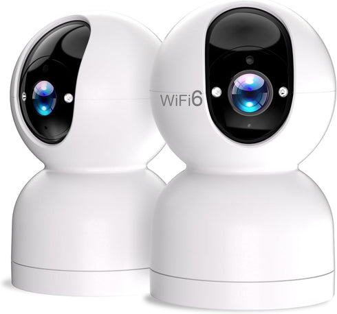 Rraycom 2Pack Baby Camera Monitor for Home Security, 4MP WiFi 6 Indoor Camera, Motion Detection & Tracking