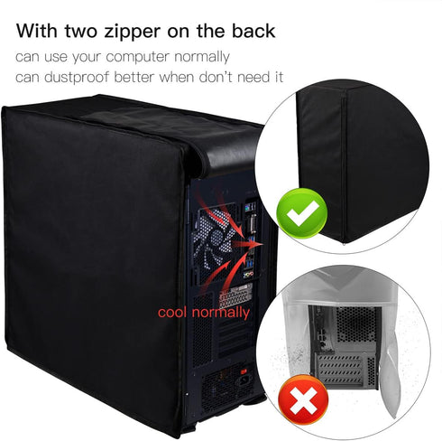 Computer CPU Dust Covers, Waterproof Scratch Resistant Protection for Most Computer Cases (8.5W x 18.5H x 19.7D inch)