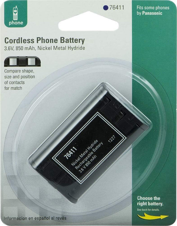 Power Gear Rechargeable Cordless Phone Battery, 3.6V, 850mAh, Nickel Metal Hydride, Compatible Handset