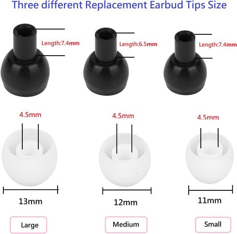 36 Pieces Small Earbud Tips Soft and Comfortable Silicone Earbud Tips Ear Bud Replacement Pieces Silicone Fit Most in-Ear Headphones,Inner Hole 3.8mm -5.5mm,Small White Replacement Eartips