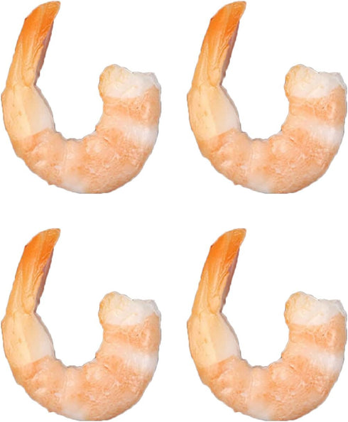 hejhncii 4PCS Fake Shrimp Simulation Food Model Highly Photo Tool PVC Model Simulated