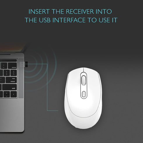 ONE-UP Wireless Mouse, 2.4G Silent Mouse with USB Nano Receiver for Laptop, Chromebook, PC, Mac, Windows