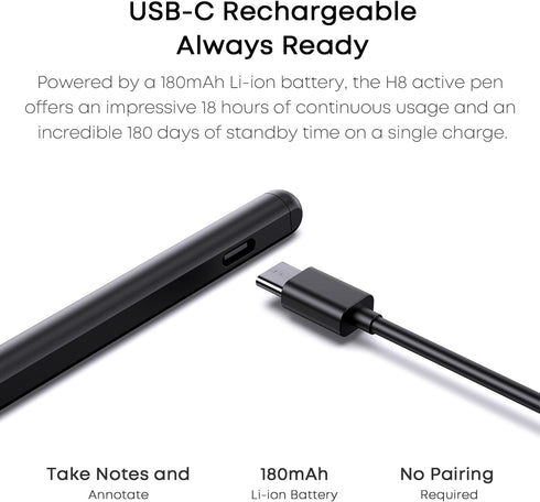 CHUWI H8 Stylus Pen for TouchScreens, Universal Stylus Pen, 90s Auto Sleep, Black Stylus Pencil for Hipad XPro, Hipad