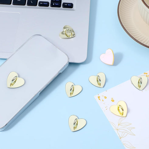 Vin Beauty 8 Pcs Cell Phone Finger Ring, Metal Phone Charm Rings Cute Cell Phones Accessories Finger Grip Sticky Metal