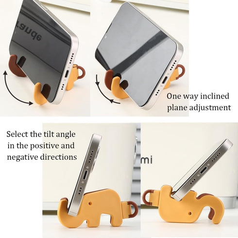 MIUPOO Holder,Backpack Ring,3 3 Desktop Creative Foldable Lazy Mobile Phone Holder,Elephant Dual Folding Cell Phone