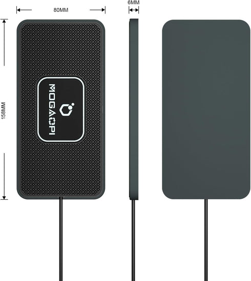 Wireless Charging Pad for Car, MOGAOPI 15W Type C Wireless Charger, PD20W Fast Charger for iPhone/Samsung (30 cm Cable)