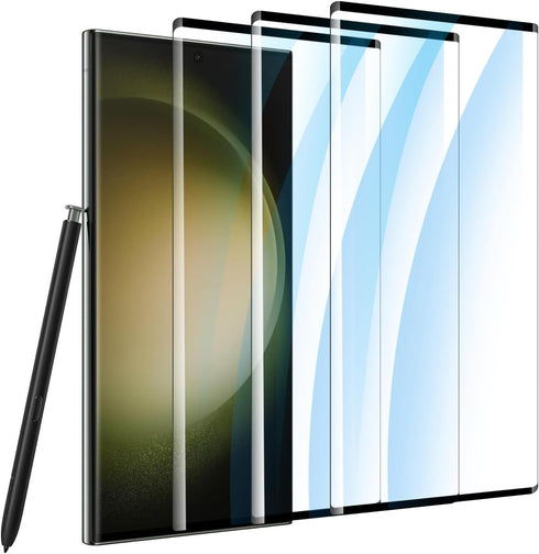 ?3-PACK? Tempered Glass Screen Protector for Samsung Galaxy S23 Ultra, Case Friendly, 3D Curved, HD Clear