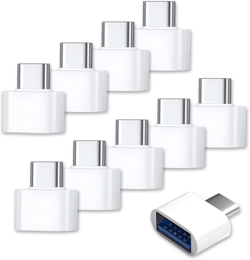 10 Pack USB to USB-C Adapter, USB Type-C Male to USB A Female for Flash Drives, Mouse, Keyboard, Game Controllers