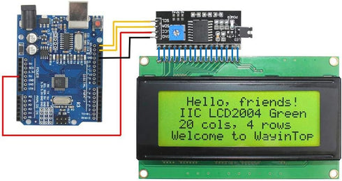 20x4 2004 LCD Display Module with IIC/I2C/TWI Serial Interface Adapter (Yellow Green/2004)