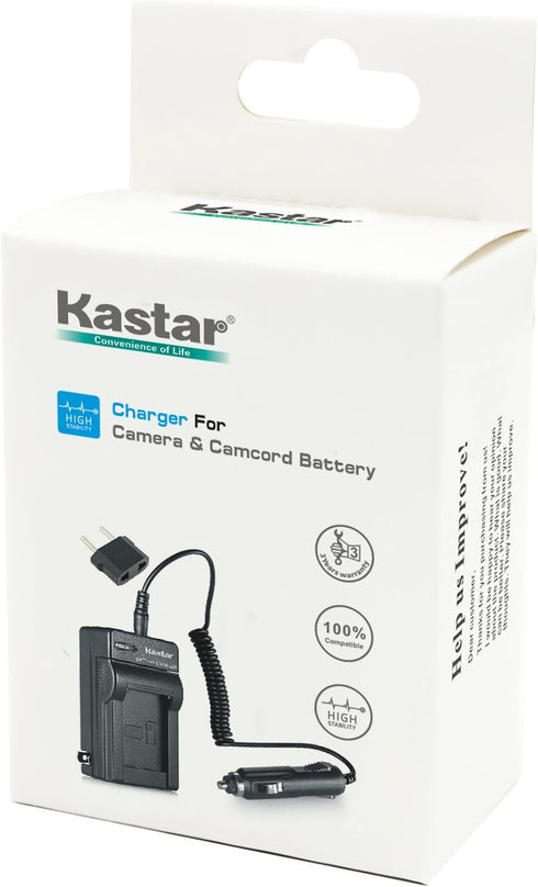 Kastar Travel Charger Kit Replacement for NP-BY1, EN-EL11, LI-60B, DLI-78, DB-L70, DB-80, Action Cam Mini