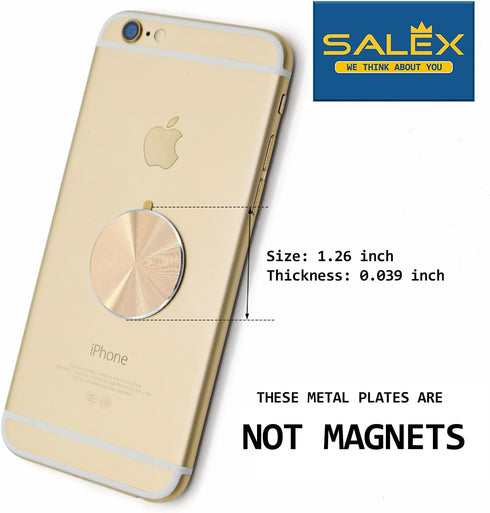 Cell Phone Metal Plates for Magnetic Car Mount, 4 Pack Replacement Set of Cute Gold Round Metal Discs for Magnetic