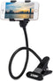 ZTON Metal-Enhanced Mobile Phone Holder, Lazy Bracket with Flexible Long Arms Clip Mount for iPhone, Black