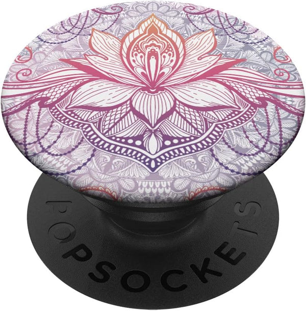 Lotus Flower PopSockets Standard PopGrip for Yoga Meditation - Pink Zen Namaste Gift Idea