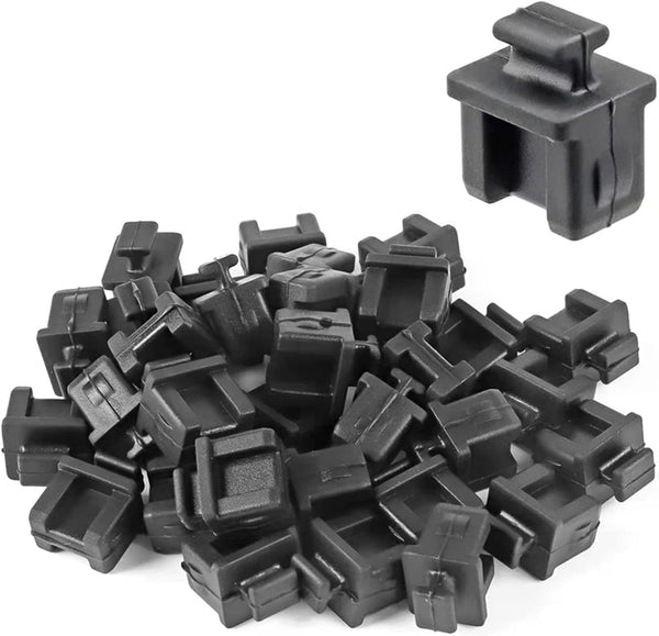 Pack of 30 SFP Silicone Protectors, Cap Port Cover Anti Dust, 14mmx12mmx17mm Black